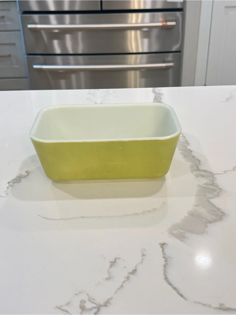 Vintage Pyrex #0502 Lime Green Refrigerator Dish Mini Loaf Pan/Dish Made in USA